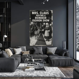 Whimsical Mrs. Claus Vintage Christmas Poster