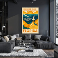 Florida's Vibrant Tribute: Retro Travel Poster