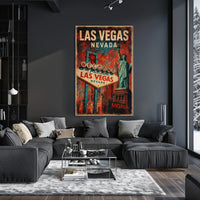 Las Vegas Vintage Travel Art Deco Collector Poster