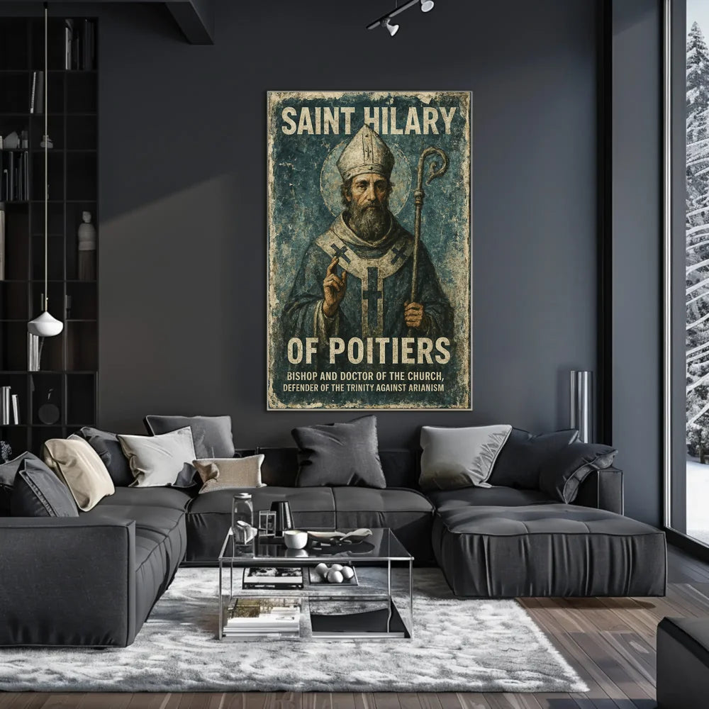 Saint Hilary of Poitiers Vintage Religious Art Poster