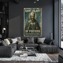 Saint Hilary of Poitiers Vintage Religious Art Poster