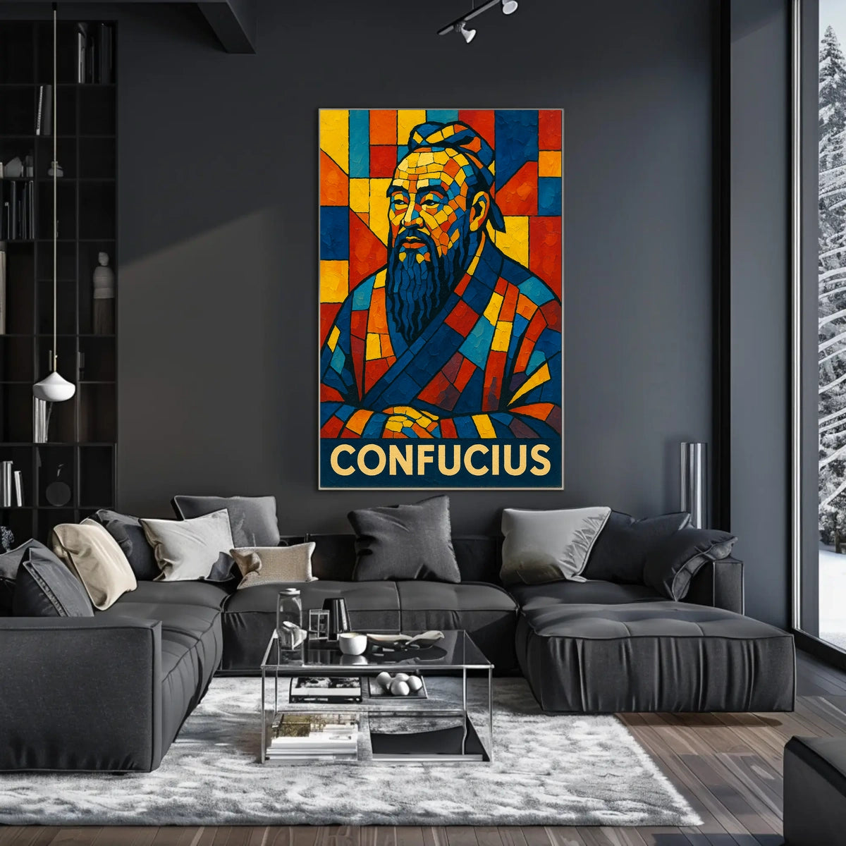 Confucius Mosaic Art Poster