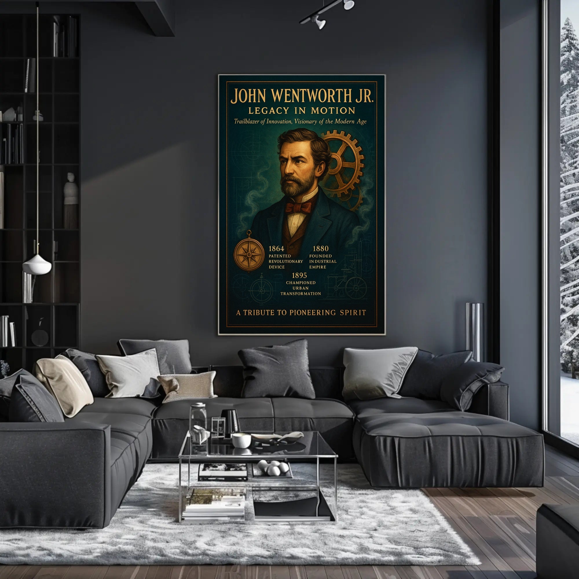 Tribute to Pioneering Spirit in Historical Poster