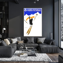 Winter Sports In The Pyrenees And Poster
