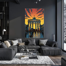 Sunset At The Brandenburg Gate Poster