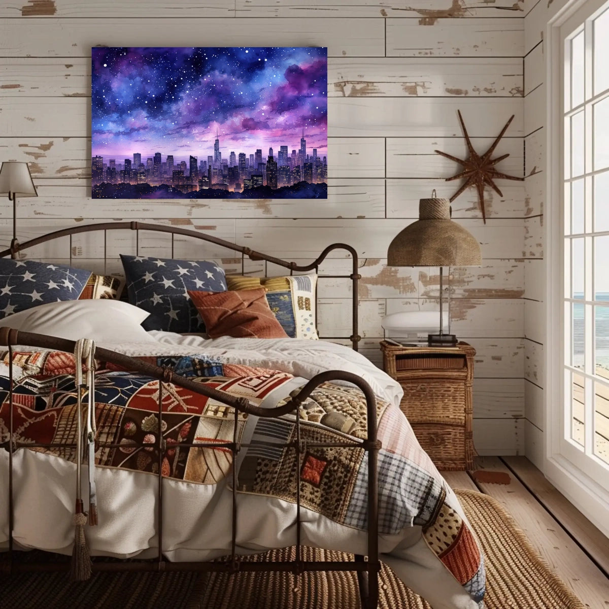 Starry Cityscape Poster