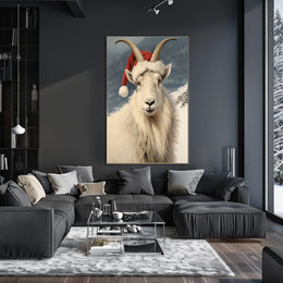 Festive Mountain Goat Poster