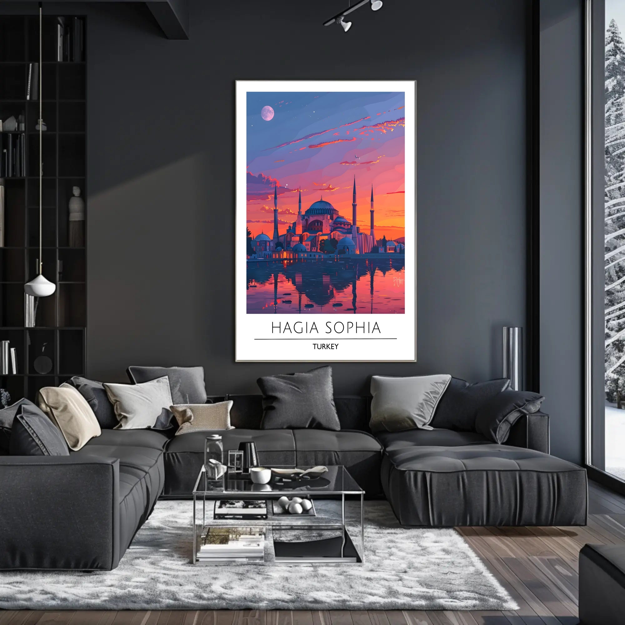 Hagia Sophia Sunset: Captivating Cultural Heritage Poster