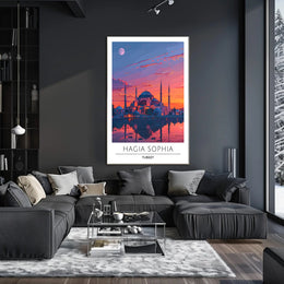 Hagia Sophia Sunset: Captivating Cultural Heritage Poster