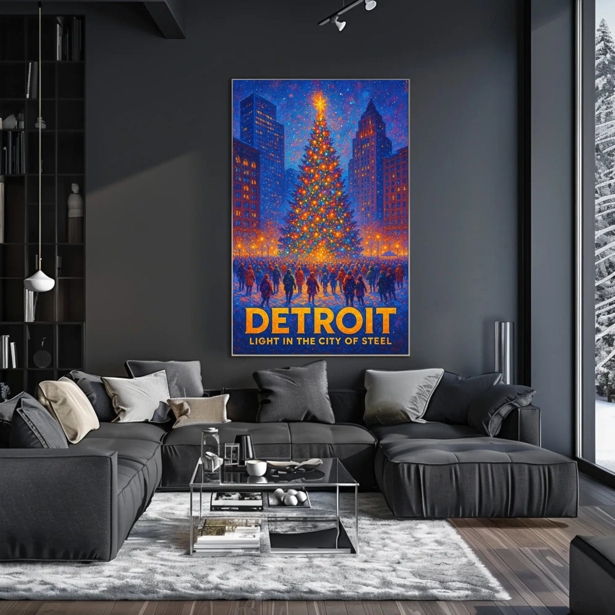 Detroit Light In The City Of Steel Poster