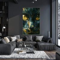 Mystical Feline Portrait Art Print Decor PosterGoat