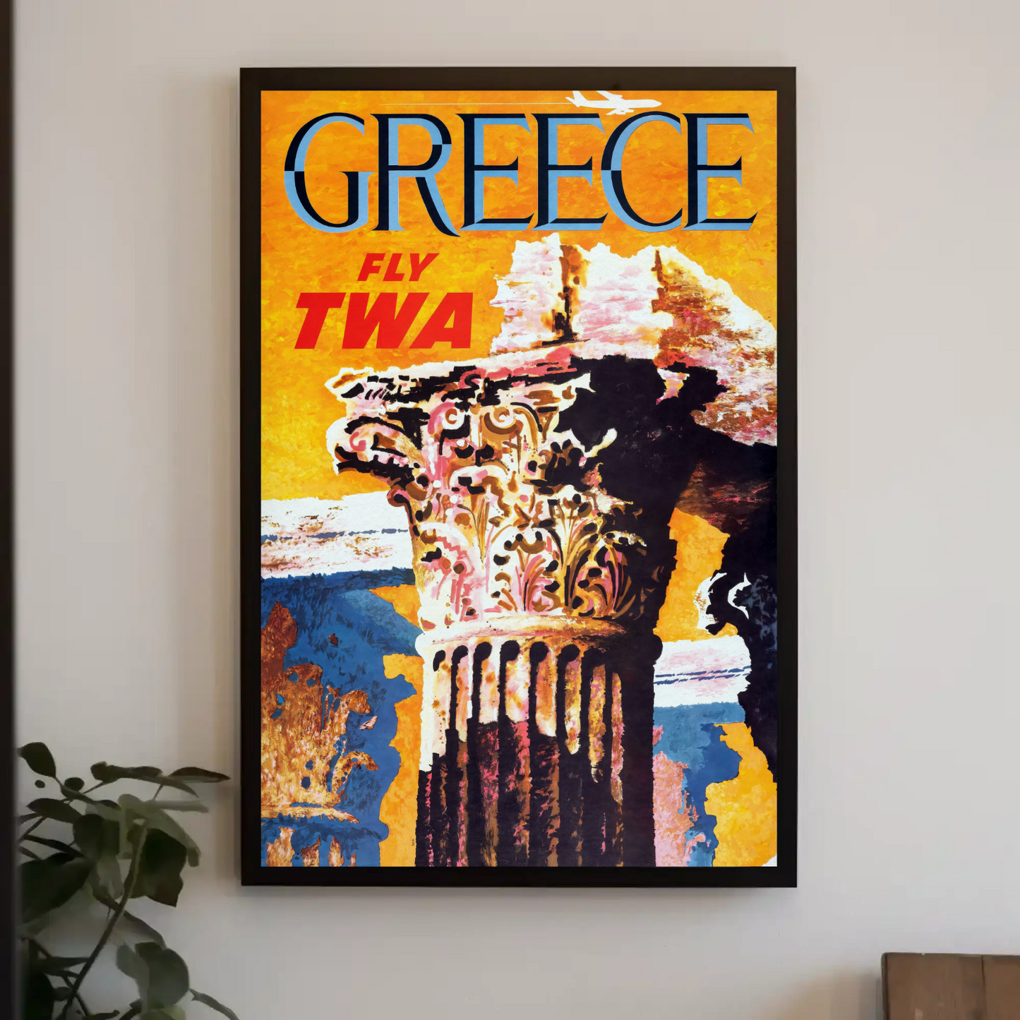 Fly TWA to Greece Travel Poster by David Klein