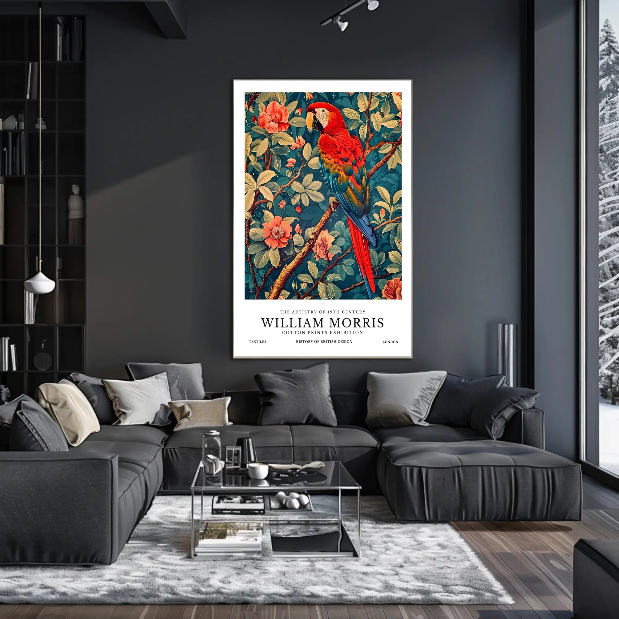 Vintage Parrot Print: Artistic Poster for Heritage Exhibition