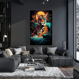 Cool Tiger in Sunglasses: Artistic Animal Poster