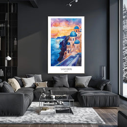 Santorini Sunset Poster