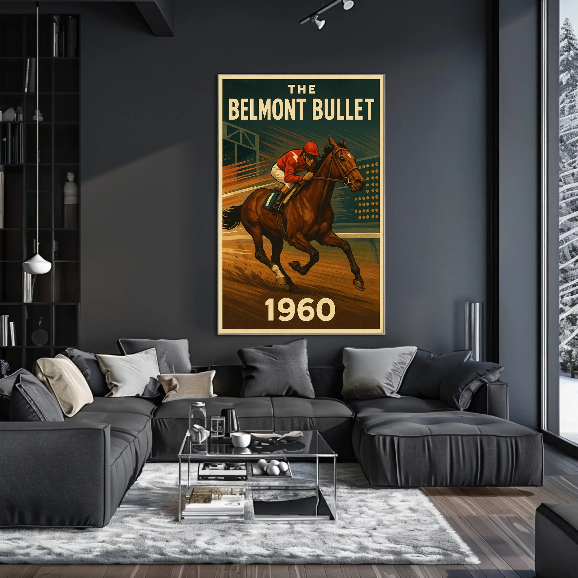 Vintage Horse Racing Thrills 1960s Sports Poster
