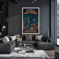 Las Vegas Vintage Skyline Poster: Nostalgic Travel Art