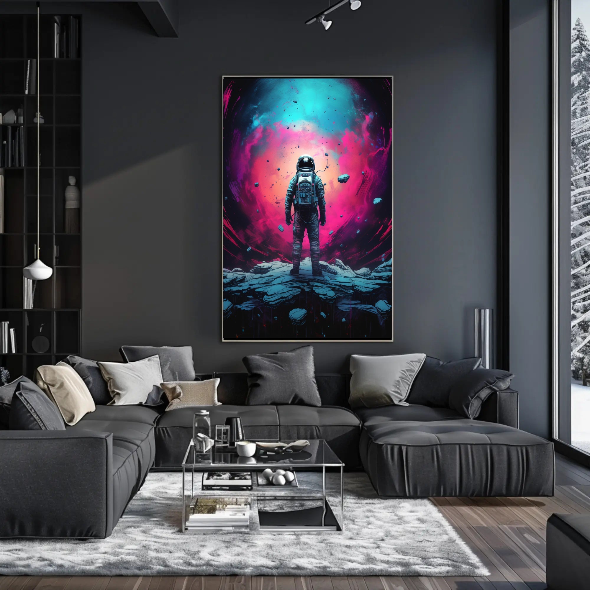 Cosmic Astronaut Adventure Art Print - Futuristic Sci-Fi Poster