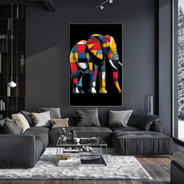 Colorful Elephant Mosaic Poster