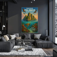 Palawan Travel Poster Vintage Island Wall Art