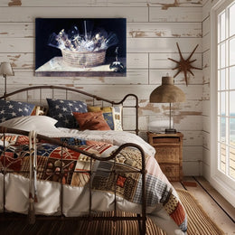 This poster features a classic still life painting with a focus on a Travel Poster