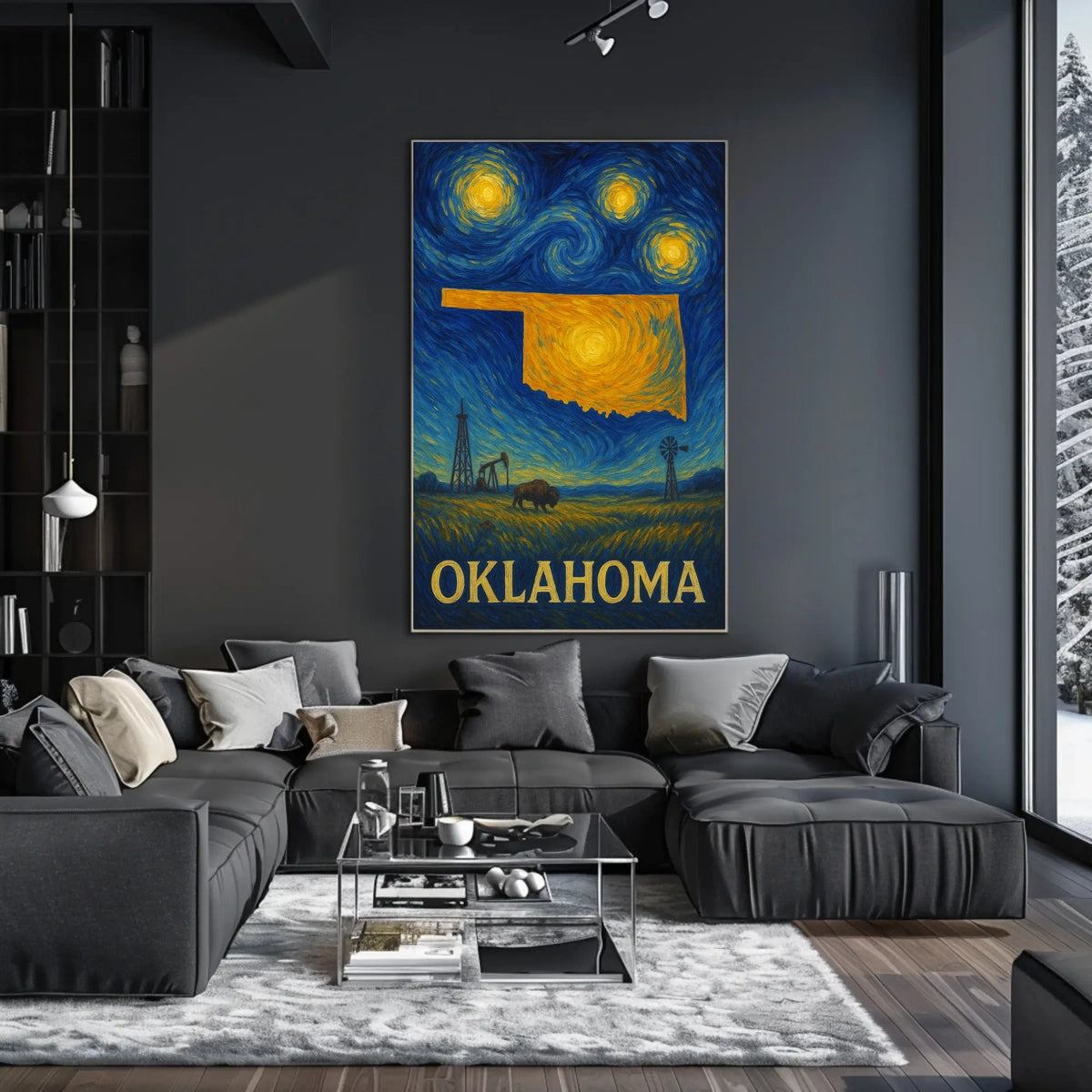 Oklahoma Starry Night Tribute Poster