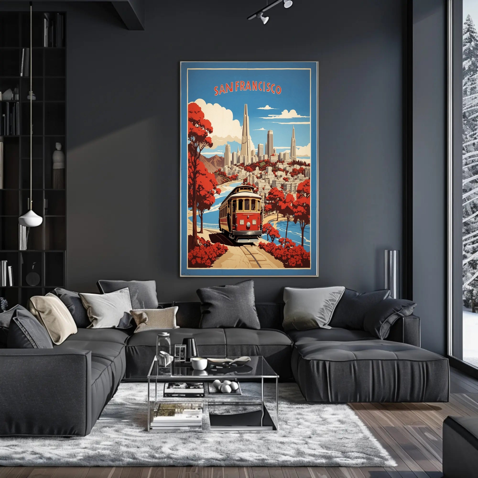 San Francisco Skyline Vintage Travel Poster