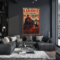 Laramie Cityscape Wyoming Travel Inspired Photography Realism Digital Painting Poster