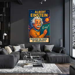 Einstein Relativity Theory Vintage Educational Poster