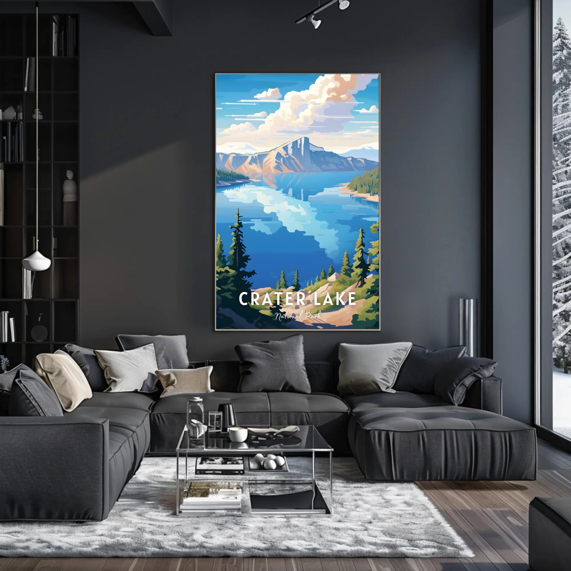 Crater Lake Scenic Tranquility National Park Poster