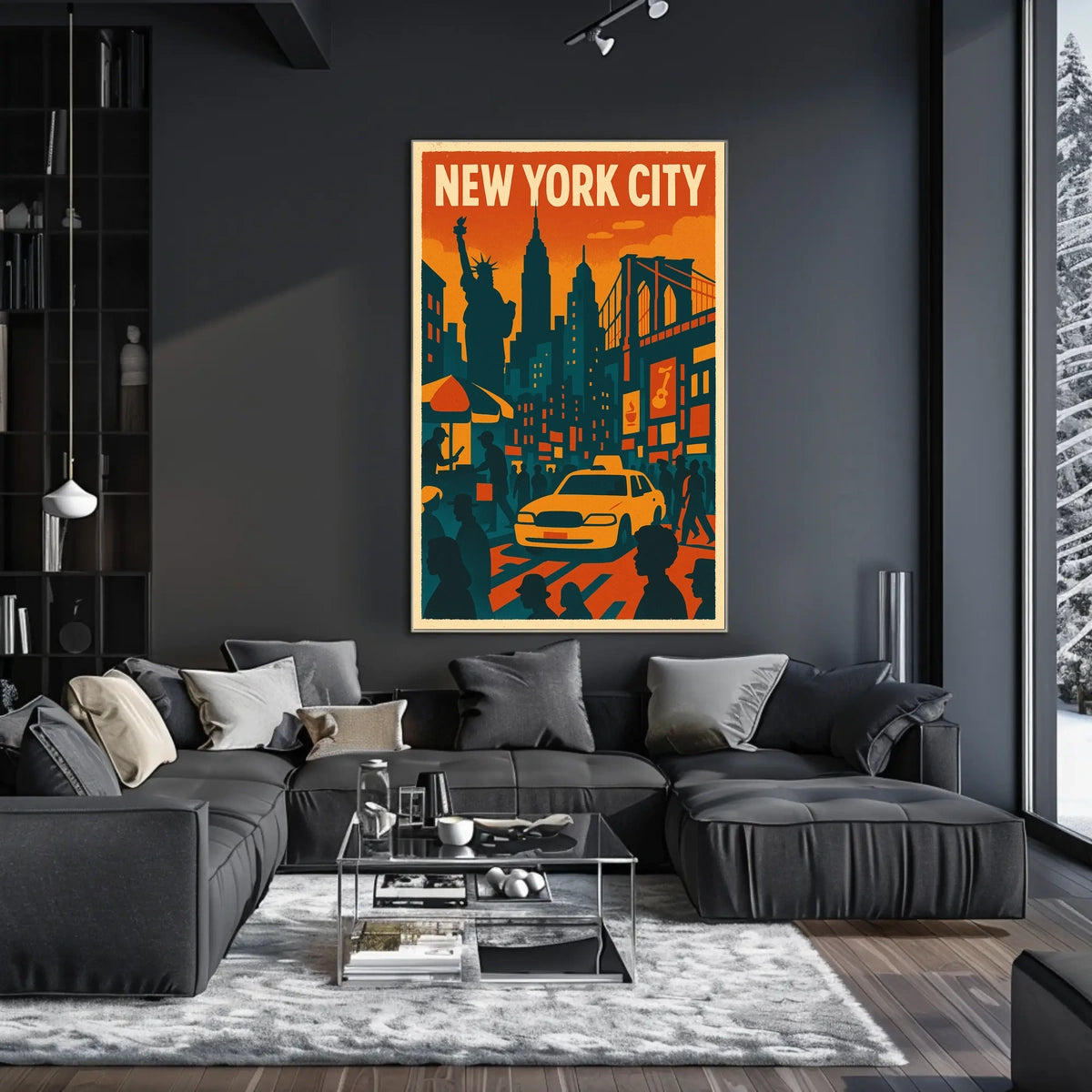 Vibrant New York City Poster for Urban Home Decor Art