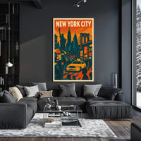 Vibrant New York City Poster for Urban Home Decor Art