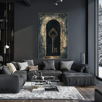Intricate Antique Key Design Gothic Heritage Poster