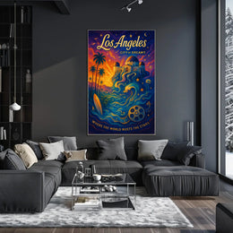 Los Angeles Dreams Vintage Art Poster Print
