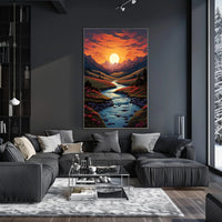 Sunset Over Serene Valley Poster