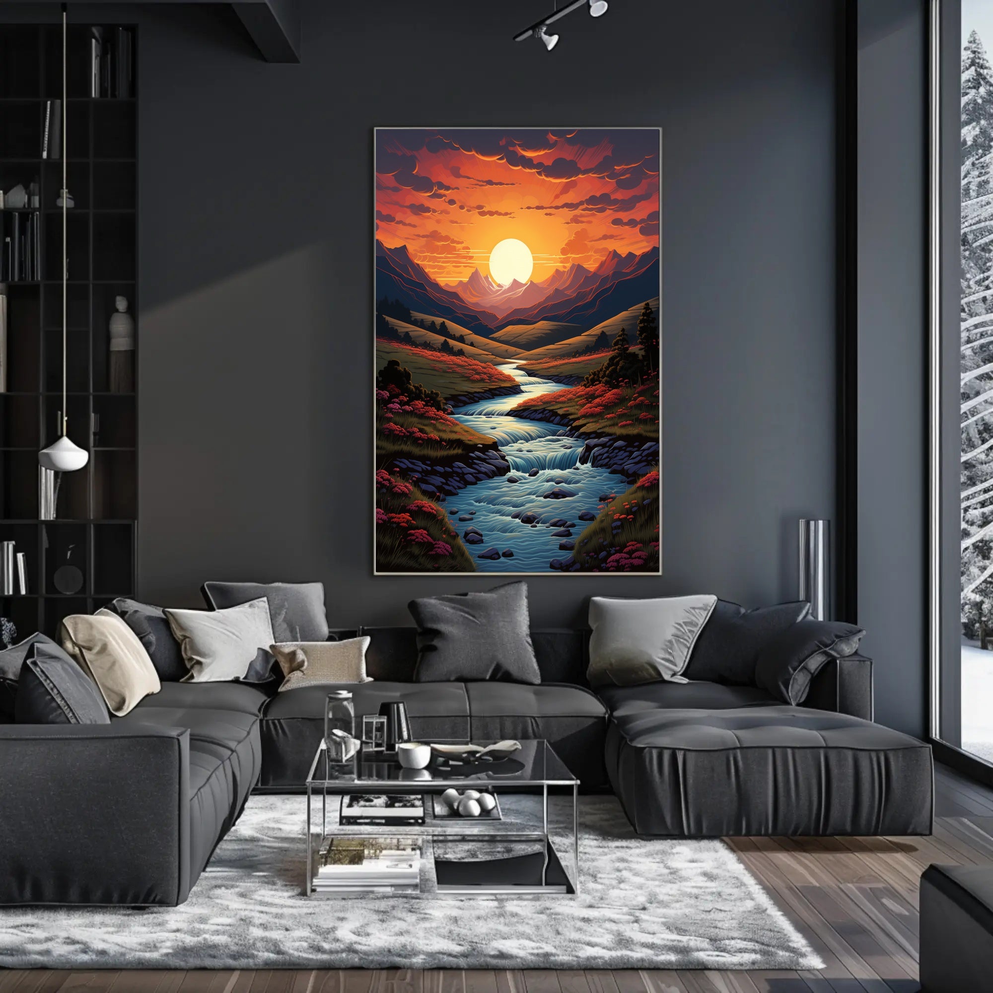 Sunset Over Serene Valley Poster