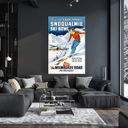 Ride The Snow Train To Snoqualmie Ski Poster