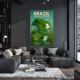 Brazil's Natural Wonders Illustrated Infographic Poster