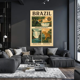Brazil's Natural Wonders Vintage Travel Poster