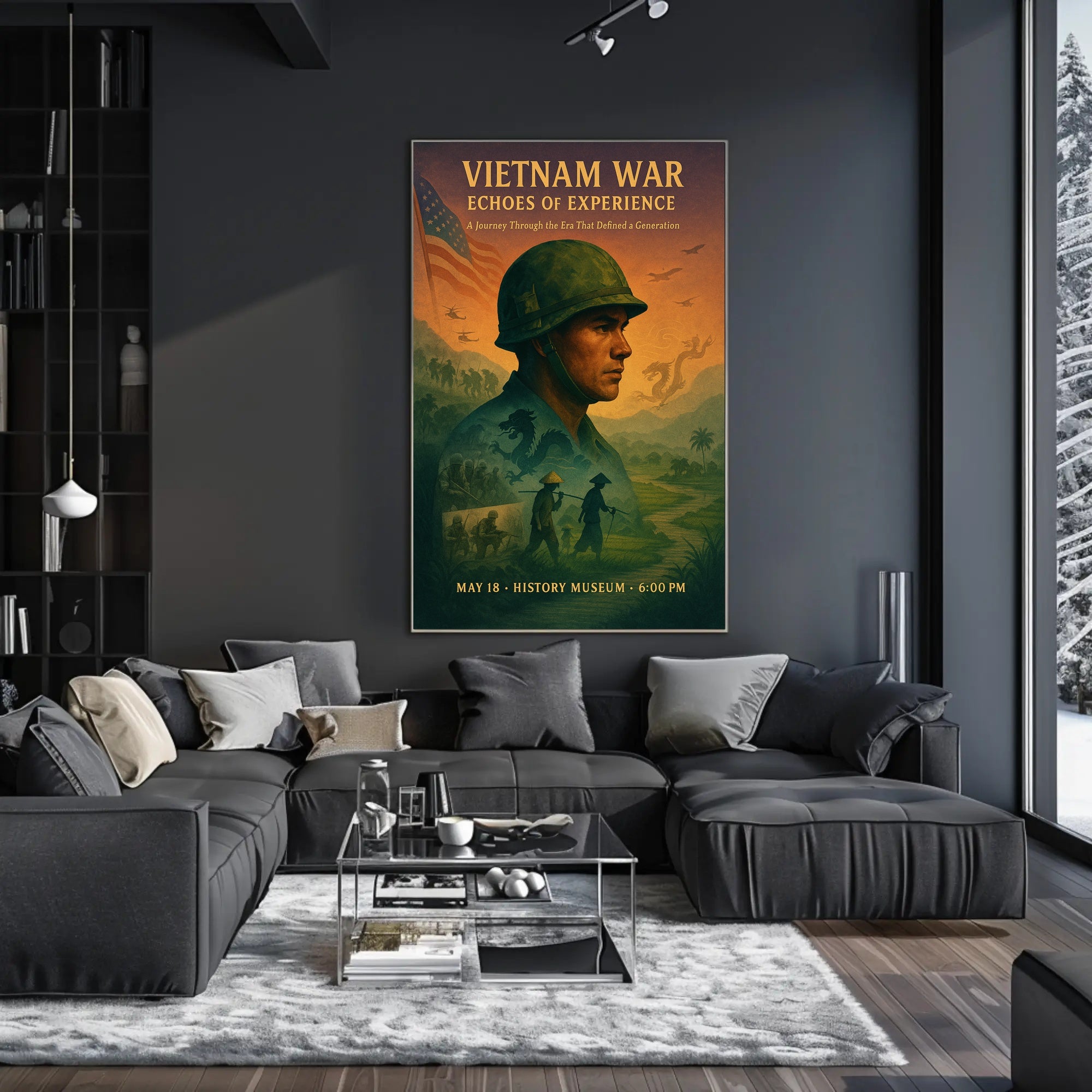 Vietnam War Historical Poster Vintage Military Print