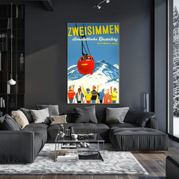 Zweisimmen Gondelbahn Rinderberg Poster