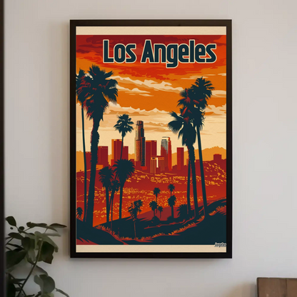 Los Angeles Sunset Vintage Poster