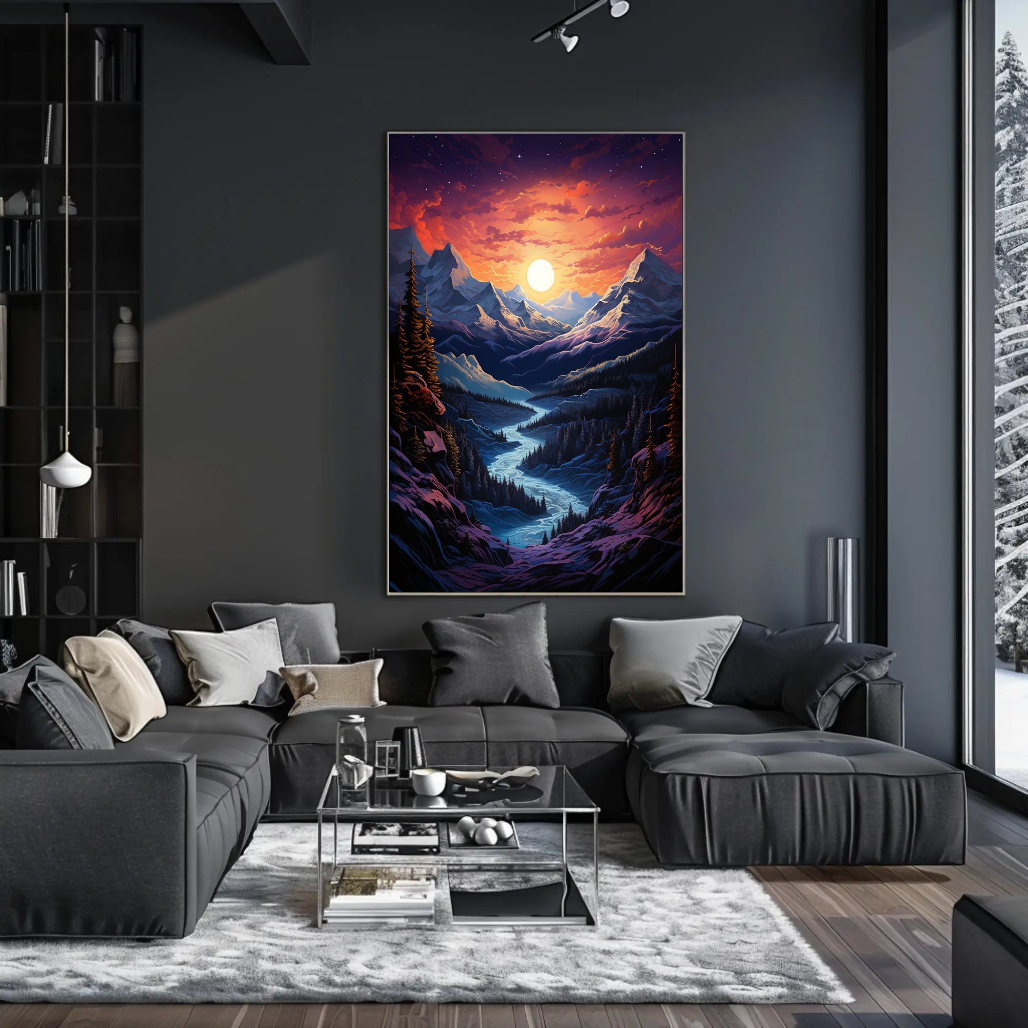Majestic Mountain Sunset Poster