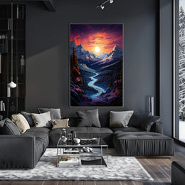 Majestic Mountain Sunset Poster