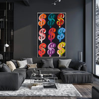 Dollar Sign Pop Art Poster Modern Bright Money Wall Art
