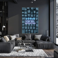 Tokyo Brutalist Grid Modern Urban Cityscape Poster