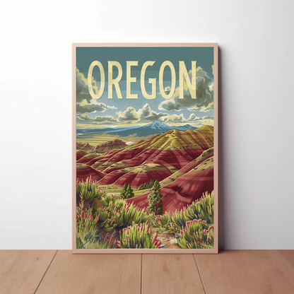 Oregon Painted Hills Wilderness Travel Poster