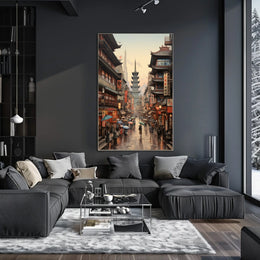Cultural Harmony in Vibrant Urban Cityscape - Cultural or Heritage Poster