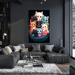 Basket Of Kittens Poster