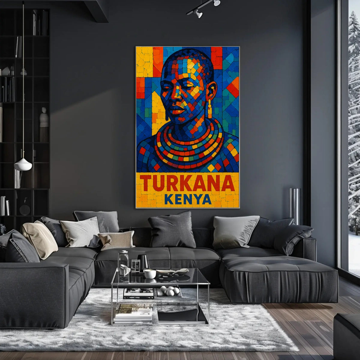 Turkana Kenya Vibrant Mosaic Art Poster